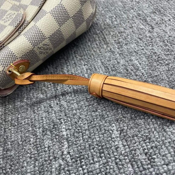 100% Authentic Louis Vuitton Croisette White Damier Azur Canvas Satchel Bag - Picture 12 of 16